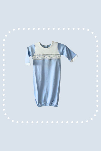 Isaac Hand Smocked Baby Boy Pima Cotton Day Gown