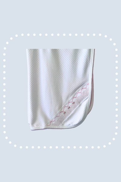 Sweet Pink Dots Pima Cotton Baby Blanket