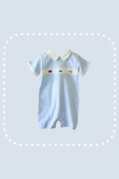 Traffic Baby Boy Smocked Pima Cotton Romper