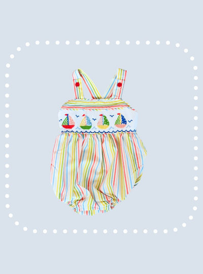 Yacht Club Stripe Smocked Bubble